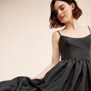 Hutch Sleeveless Solid Tiered Midi Dress Black